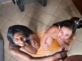 Desi whore and myself getting multiple piss facials | interracial piss compilation