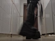 Flowers get crushed by my big latex platform boots 