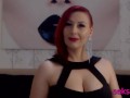 Redhead lady smoking on webcam