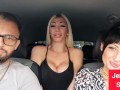 Jennyfer Stone shows her big ass and her pussy in the car