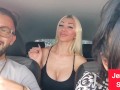 Jennyfer Stone shows her big ass and her pussy in the car