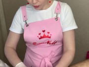 SugarNadya is waxing her client's penis, would you like to be waxed?