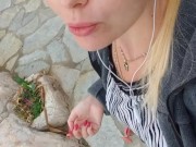 Public, risky flashee, cute pussy & tit