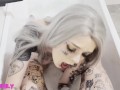 Sexy Tattooed Slut Sucks Boyfriends Dick & Demands Him To Cum All Over Her Face!