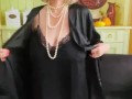 Satin negligee and copper nylons 