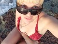 risky public flash, beach, gorgeous milf