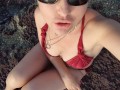 risky public flash, beach, gorgeous milf