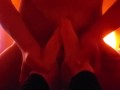 Sissy boy fucking my feet with huge cum shot!