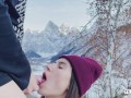 Longtime girlfriend agreed to give a blowjob on top of a mountain with a breathtaking view