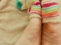 Dirty talk, showing you my feet, and thinking of your cum on them! 