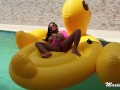 Hot Big Boobed Maxine X Leaves A Squirt Puddle By The Pool!