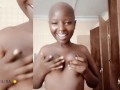 Ebony bald head AKIILISA Licking titties