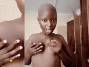Ebony bald head AKIILISA Licking titties