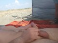 Dick flash - A stranger caught my girlfriend touching my cock on a public beach until I cum