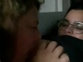 Lesbian Nipple play tease while watching TV