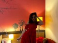 Hot Brunette Babe Small Tits Tight Pussy Isabella shows her Lingerie on Try On Haul Day for LEONS TV