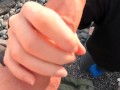 CUM IN MY MOUTH - hot risky public beach blowjob on first tinder date