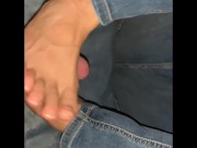 Footjob teasing with beautiful feet