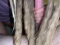 Blonde Dreadlock girl EXTREME close up blowjob