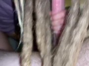 Blonde Dreadlock girl EXTREME close up blowjob