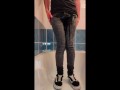 Pissing My Skinny Jeans And Sneakers After A Rainy Walk In The Forest