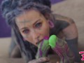 DOUBLE ANAL from tattoo girl ANUSKATZZ / DAP with swallow, gape, prolapse - punk - goth