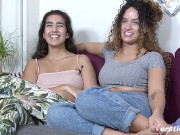 Lesbian Couple Play With a Double Dildo