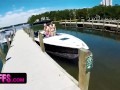 BFFS - Sexy Friends In Tiny Swimsuits Join Their Friend For A Boat Ride And Dick Sucking Competition