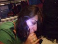 Amateur Hotwife sucks Bull's Big Cock in Public on Moving Train while Cuckold Films