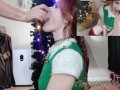 Dual View Cute Redhead Elf gets throatfucked and cum in throat 4 Christmas - TheGoddessOfLust