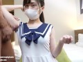 Japanese girl gives a guy an armpit job wearing sailor suits