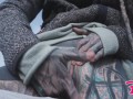 Tattoo Couple Get Catched While Having Sex On A Ruine - Pov, Split Tounge Bj, Punk, Goth