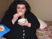Feedee chips and dip stuffing for pregnant looking  ssbbw TEASER