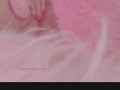 Cute socks and pussy play in a soft pink setting! 