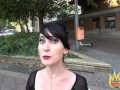 PublicSexDate - Petite Goth Slut Lou Nesbit Sucks Stranger's Cock in Public