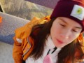 POV. Naughty stranger seduced me with public blowjob in mountain cableway and begged to cum in mouth