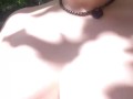 fingerfucking my tight cunt and squiring in yard- public masturbation pawg multiple orgasms