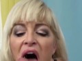 Fitness Instructor Granny Sucks and Gets Facial (Nina Blonde)