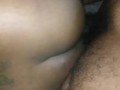 BIG BOOTY EBONY  SWAYING WET PUSSY ON CHOCOLATE DICK  SIDEWAYS FROM THE BACK!!!!!