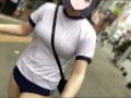 【Ｉカップ変態巨乳女子大生とうふ】ノーブラランニング・新宿歌舞伎町を体操着ブルマでセンター街を疾走したら最後はセキュリティーが現れて・・・💦