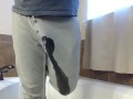 Pissing Pajama Pants before showing Nonstop