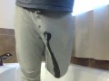 Pissing Pajama Pants before showing Nonstop
