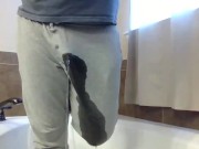 Pissing Pajama Pants before showing Nonstop