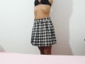 Schoolgirl sensual striptease