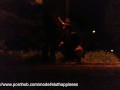 A slut's wife shamelessly drinks piss and cum in a public park