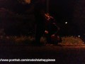 A slut's wife shamelessly drinks piss and cum in a public park