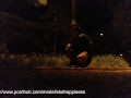 A slut's wife shamelessly drinks piss and cum in a public park