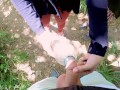 drinking pee with my best friend "belle amore" in the public park and peeing in public bathroom -4k-