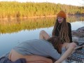 Sex on a reindeer skin next to a forest lake - RosenlundX - 60fps