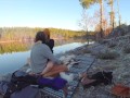 Sex on a reindeer skin next to a forest lake - RosenlundX - 60fps